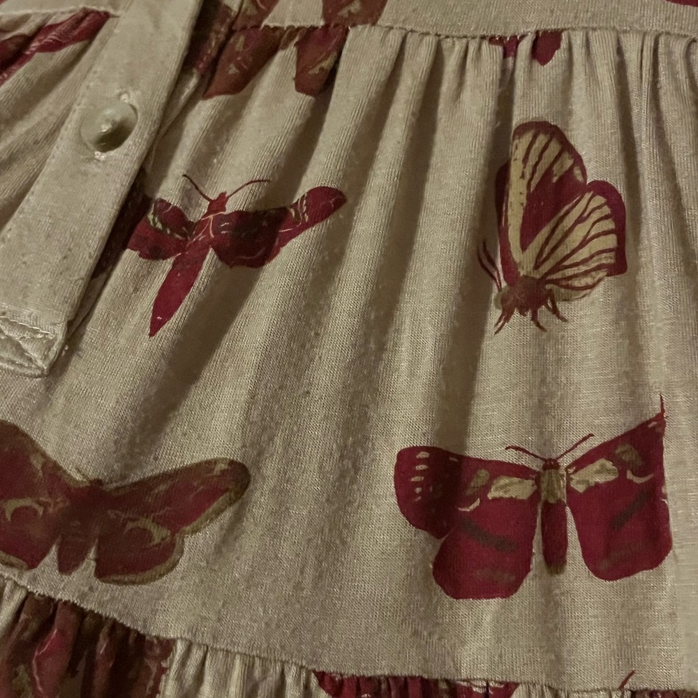 Kate Quinn girls size 4t Bamboo Garnet Moths Prairie Dress - Picture 2 of 4